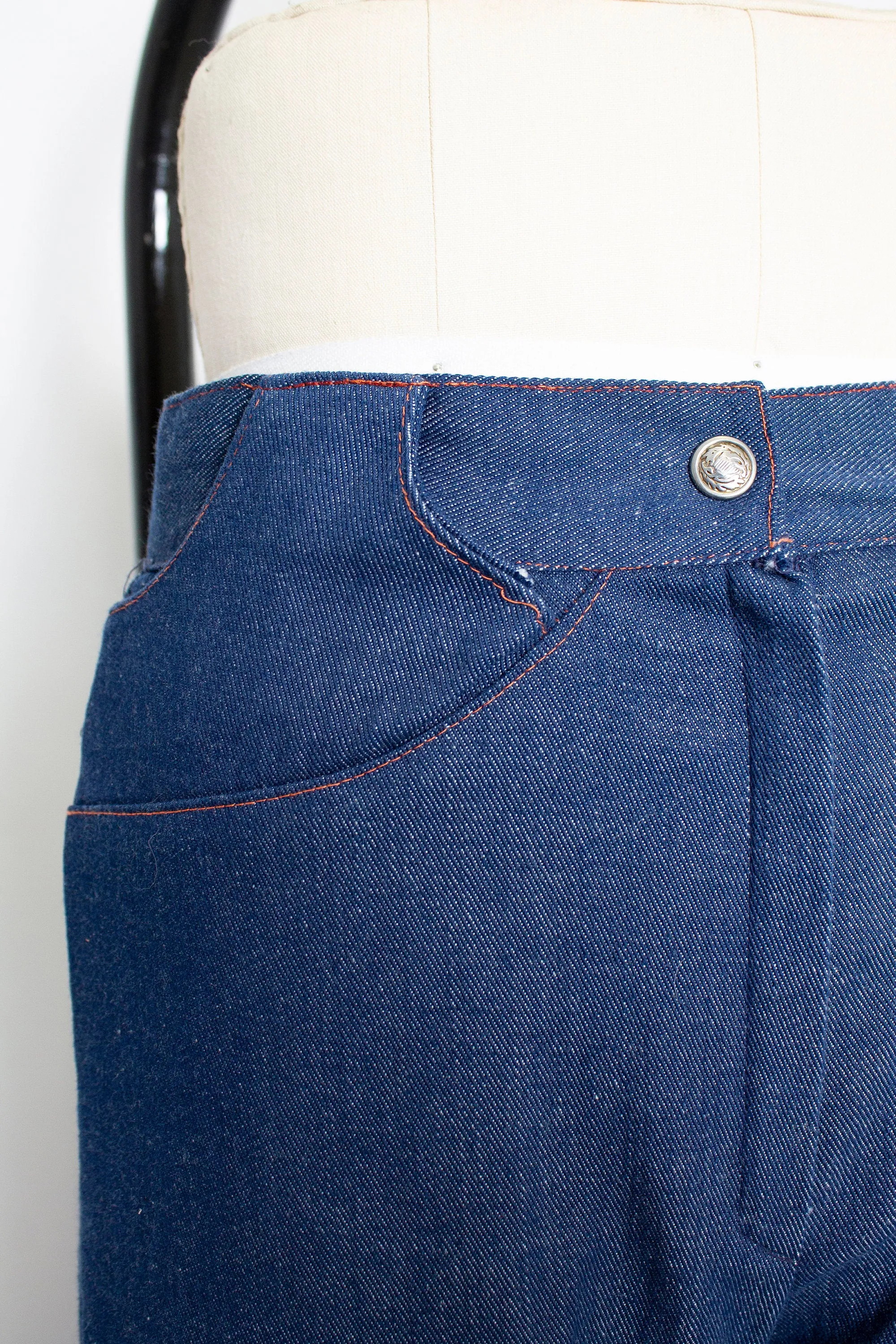 1970s JEANS Cropped Denim High Waist Flares 28" x 25"