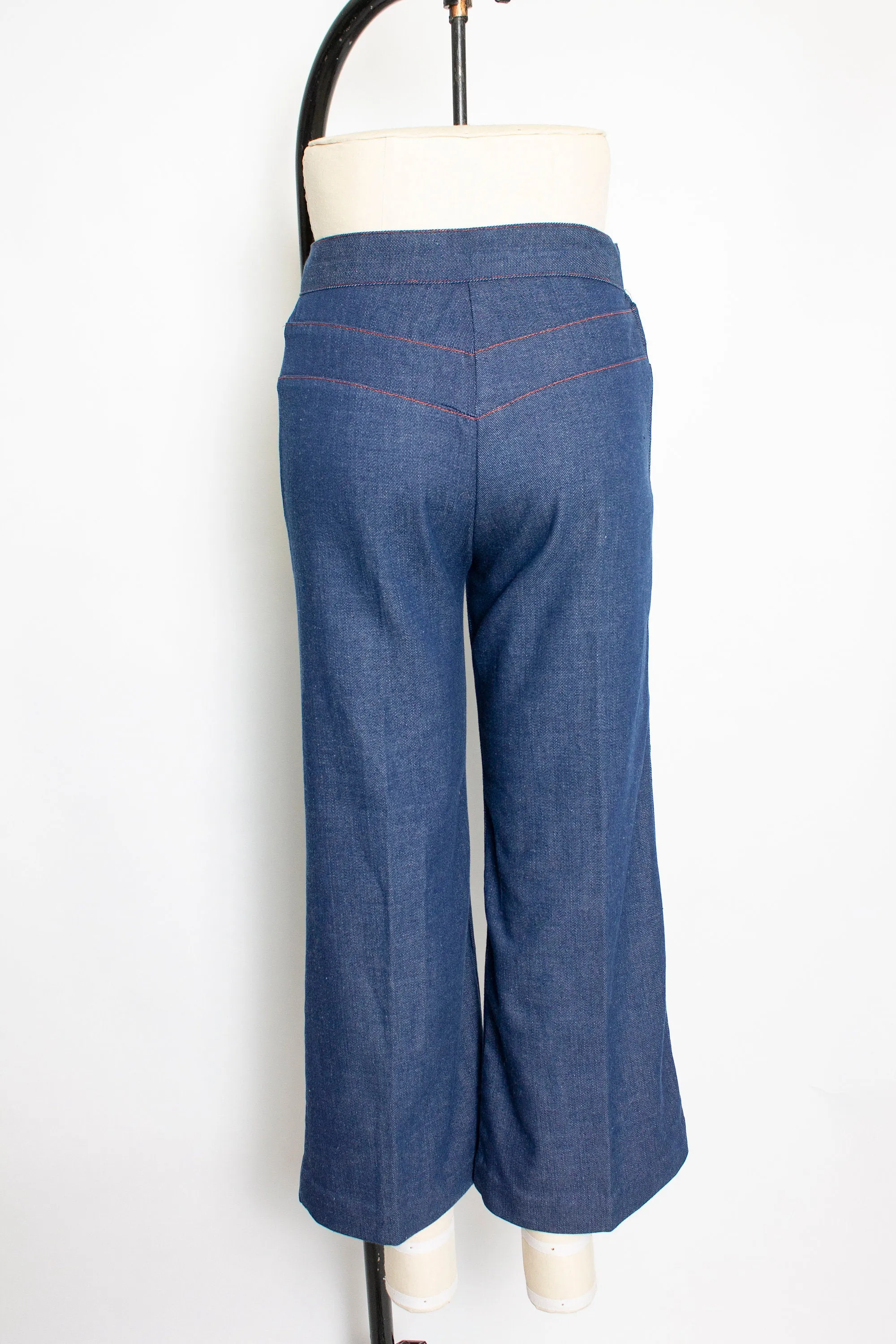 1970s JEANS Cropped Denim High Waist Flares 28" x 25"