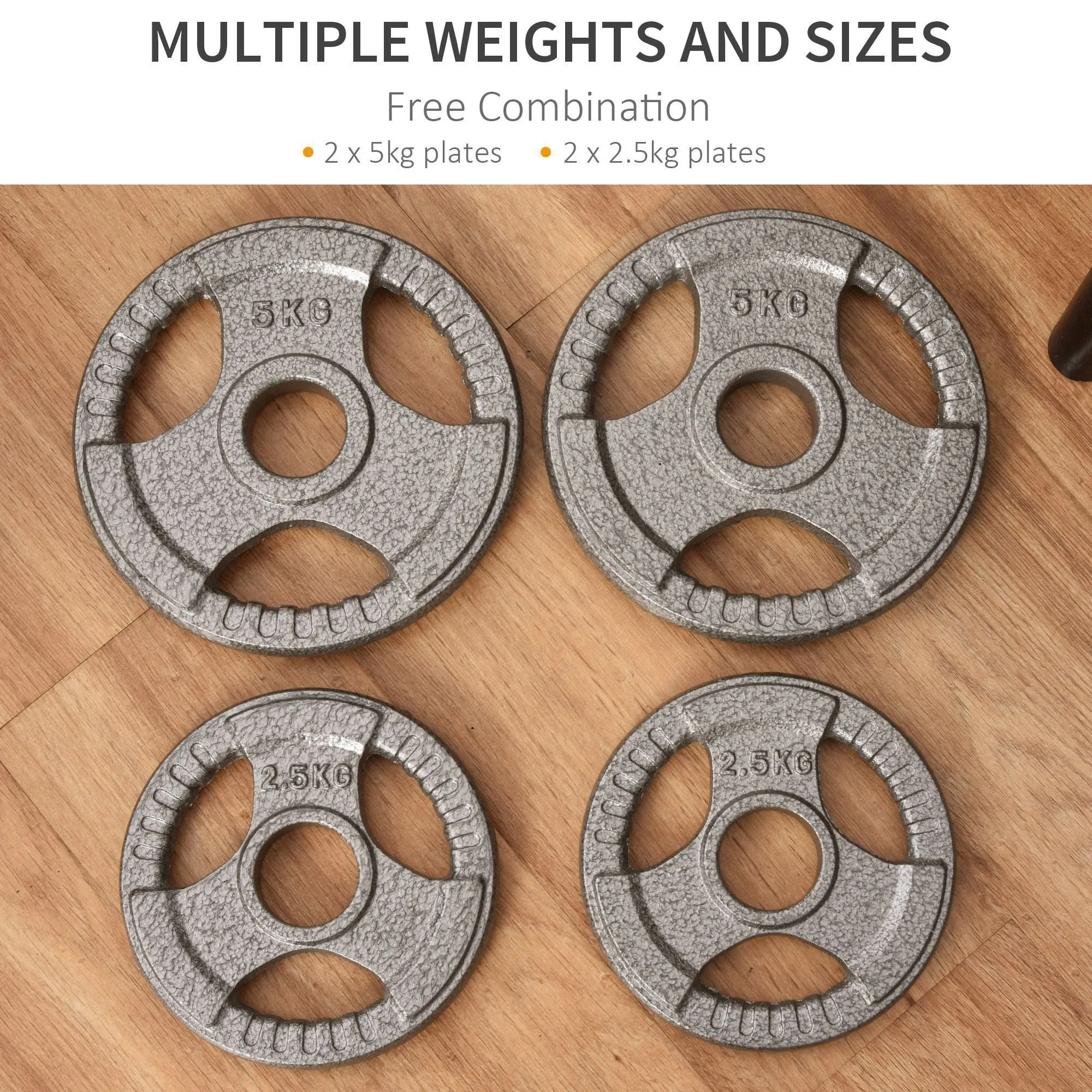 4 PCS Olympic Weight Plates Grip Plate Sets for Strength and Crossfit and Weightlifting Training, Barbell Weight Set for Home Strength, Crossfit