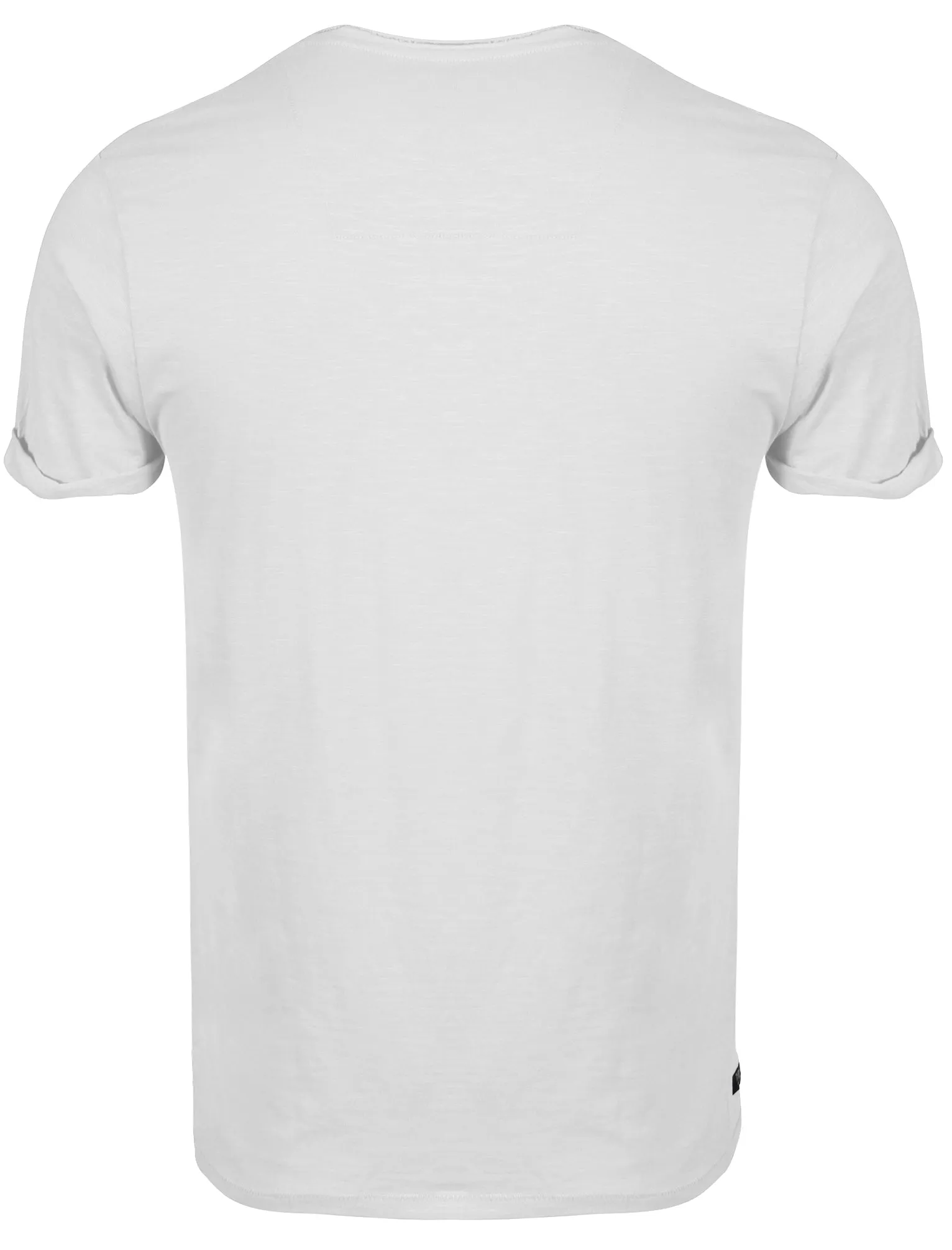 Alfie Raw Edge Textured T-Shirt with Turn-Up Cuffs in White