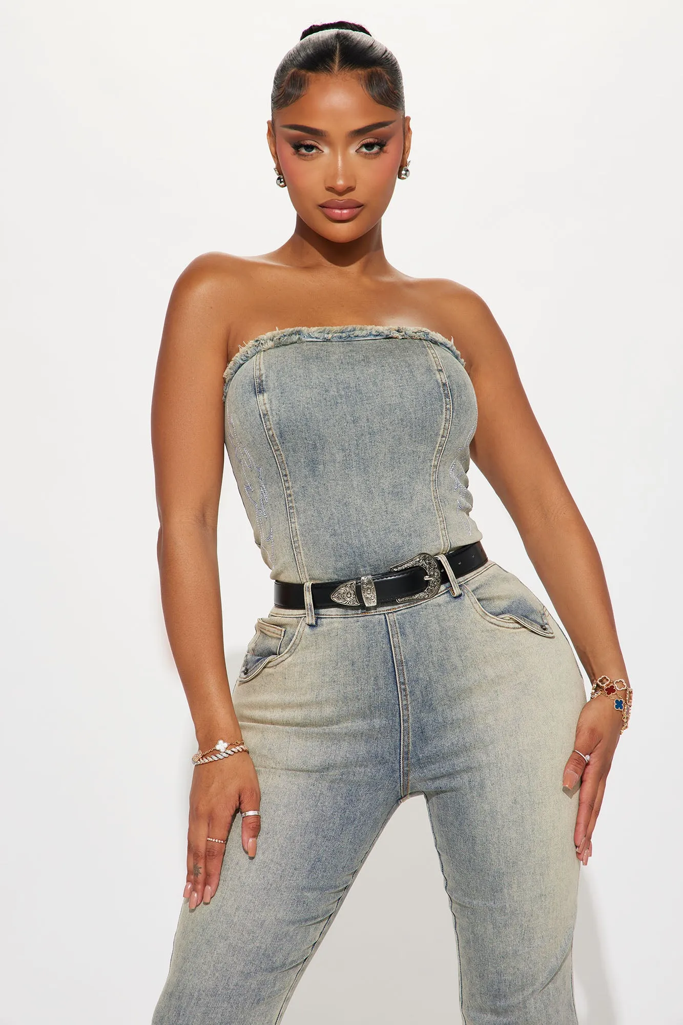 All My Energy Denim Jumpsuit - Light Wash