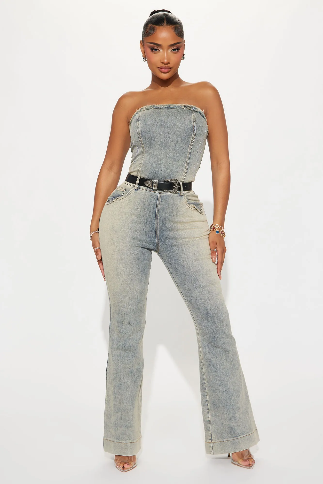 All My Energy Denim Jumpsuit - Light Wash