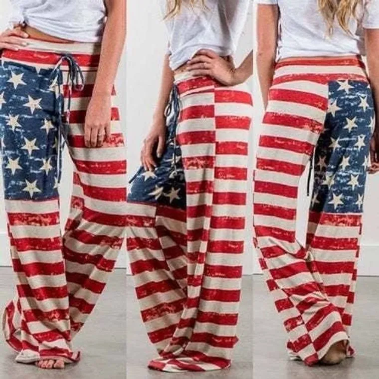 American Flag Print Lounge Pants