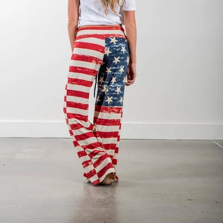 American Flag Print Lounge Pants