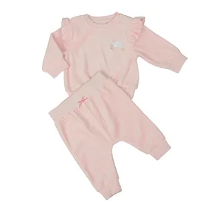 Baby Girl Peach Bunny Frill 2PC Outfit