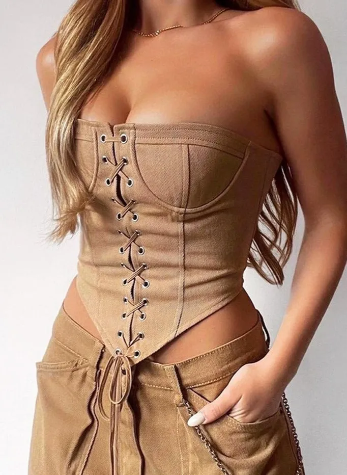 Bandage Sexy Crop Top Women Summer Strapless Off Shoulder Tank Top Nightclub Cami Corset Tops Street Wear