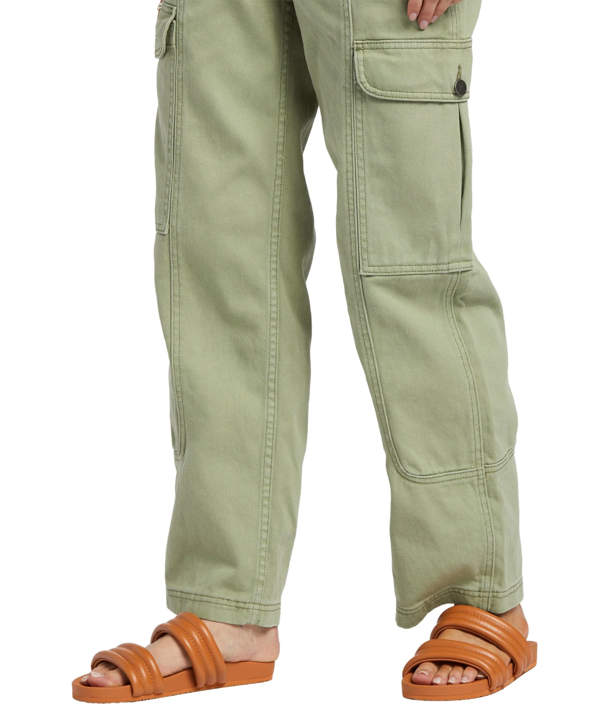 BILLABONG Women's Wall To Wall Denim Cargo Pants Army