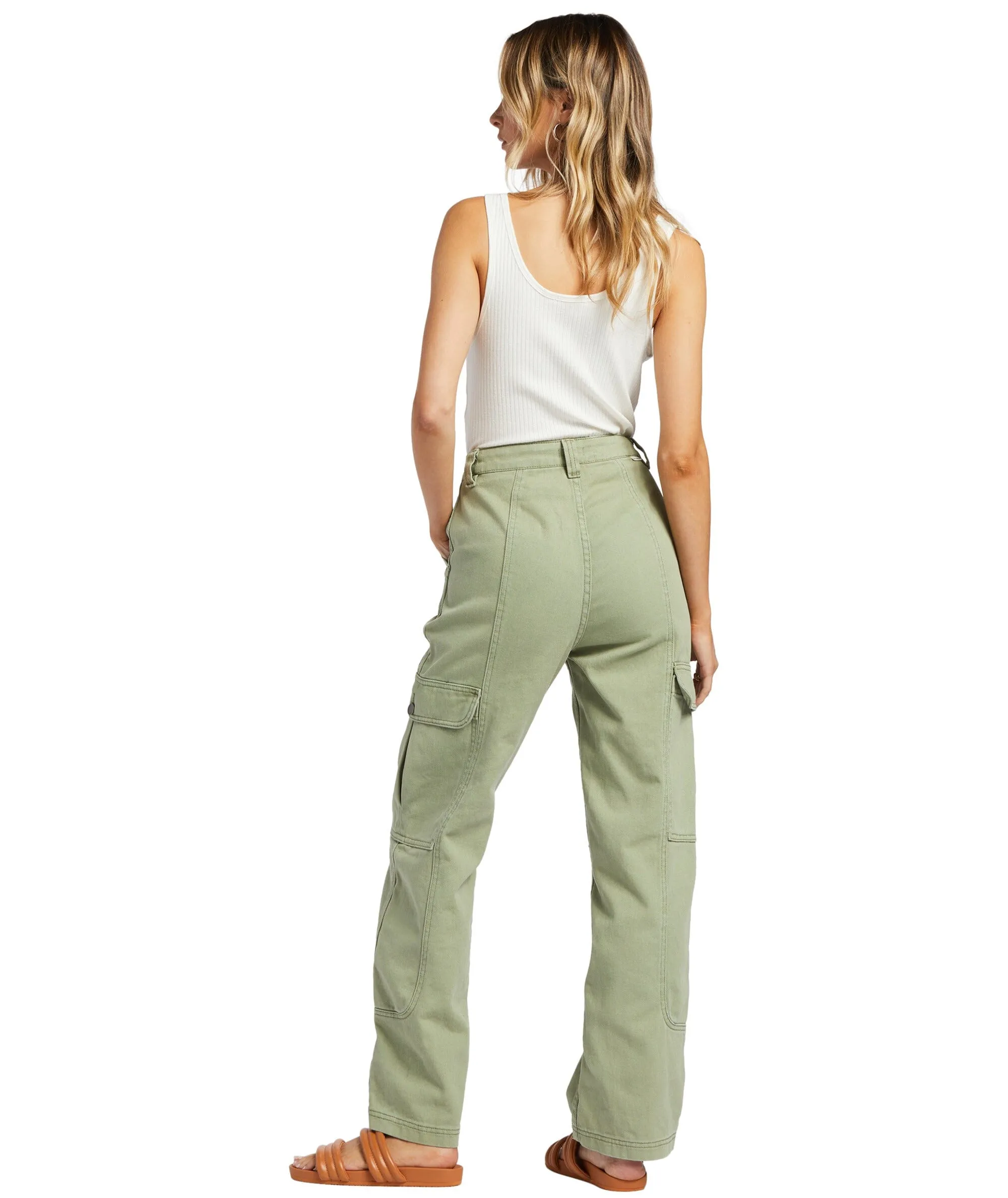 BILLABONG Women's Wall To Wall Denim Cargo Pants Army