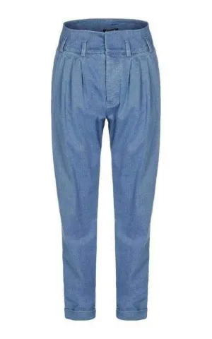 Blue Denim High Waist Pants