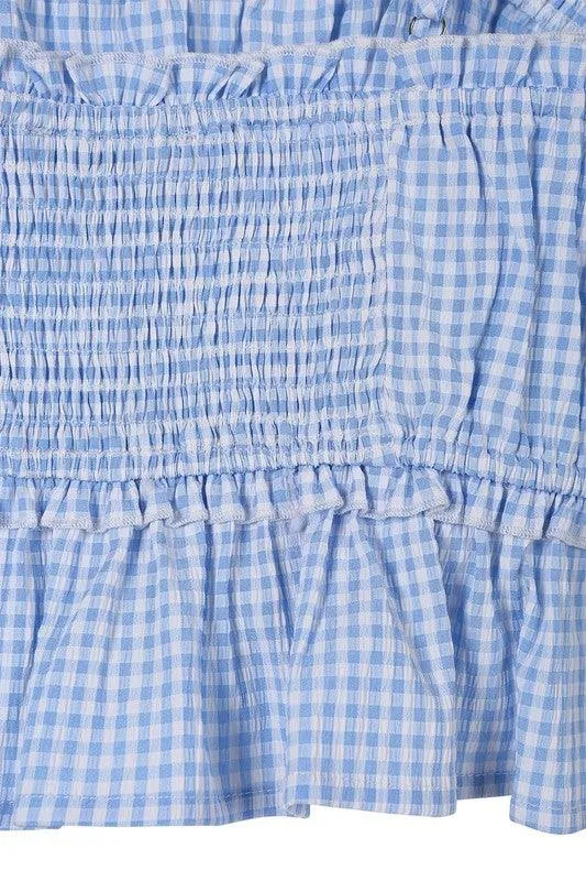 Blue Gingham Tank Top