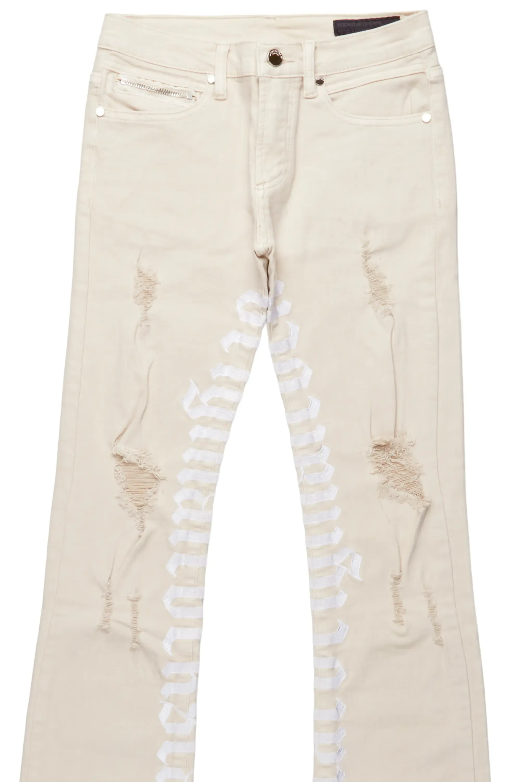 Boys Collette Beige Super Stacked Flare Jean