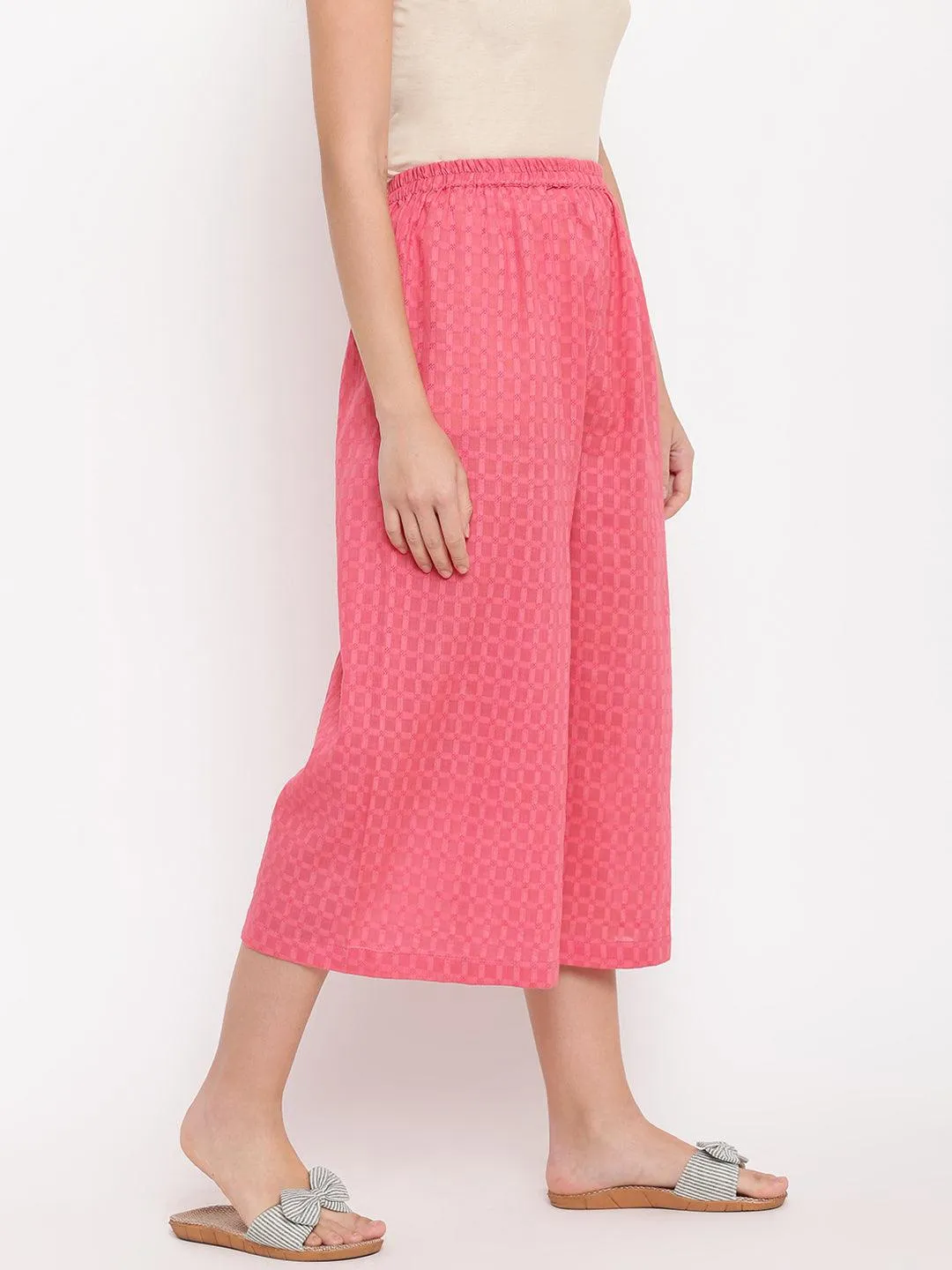 Brick Pink Dobby Palazzo