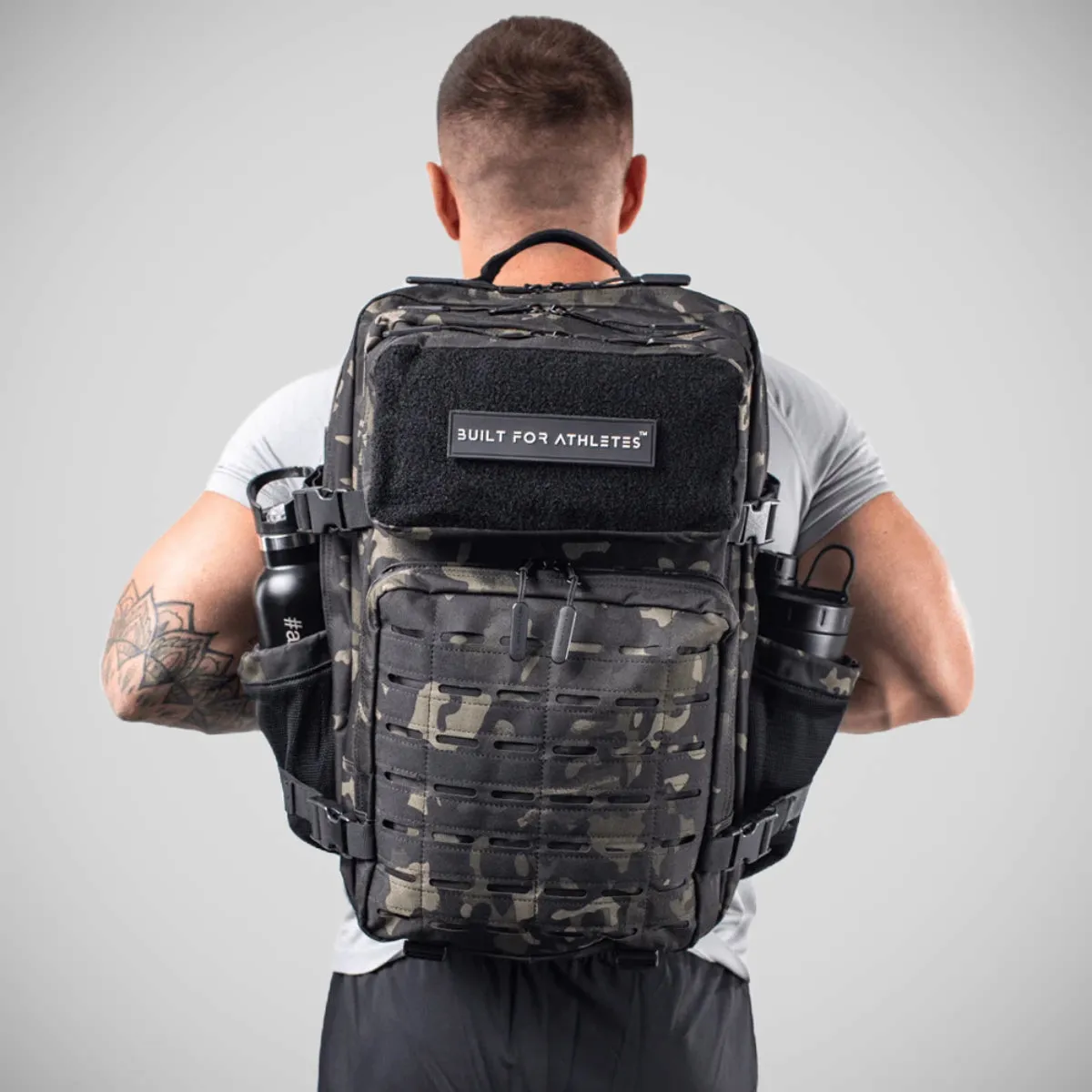 Built For Athletes Large Gym Backpack Black Camo