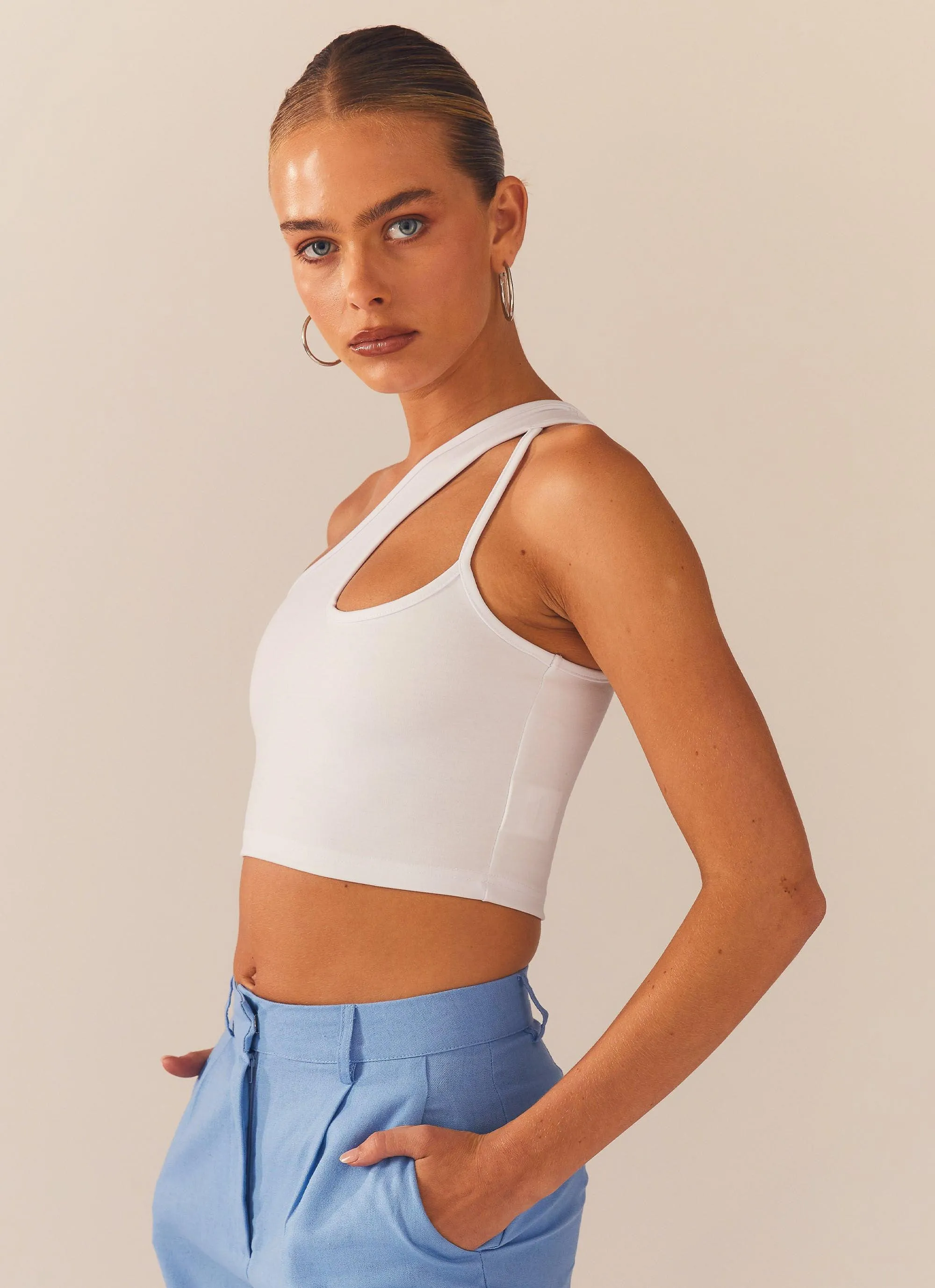 Cedar Crop Top - White