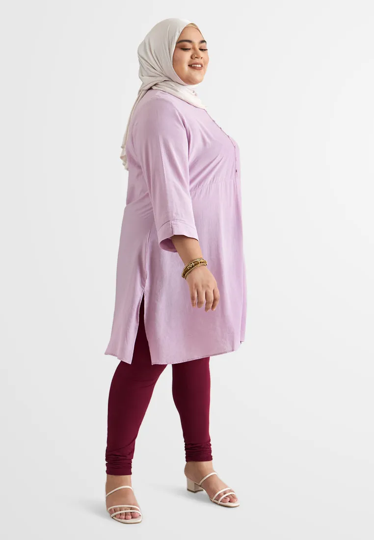 Chandani Soft Stripes Half Button Tunic Top