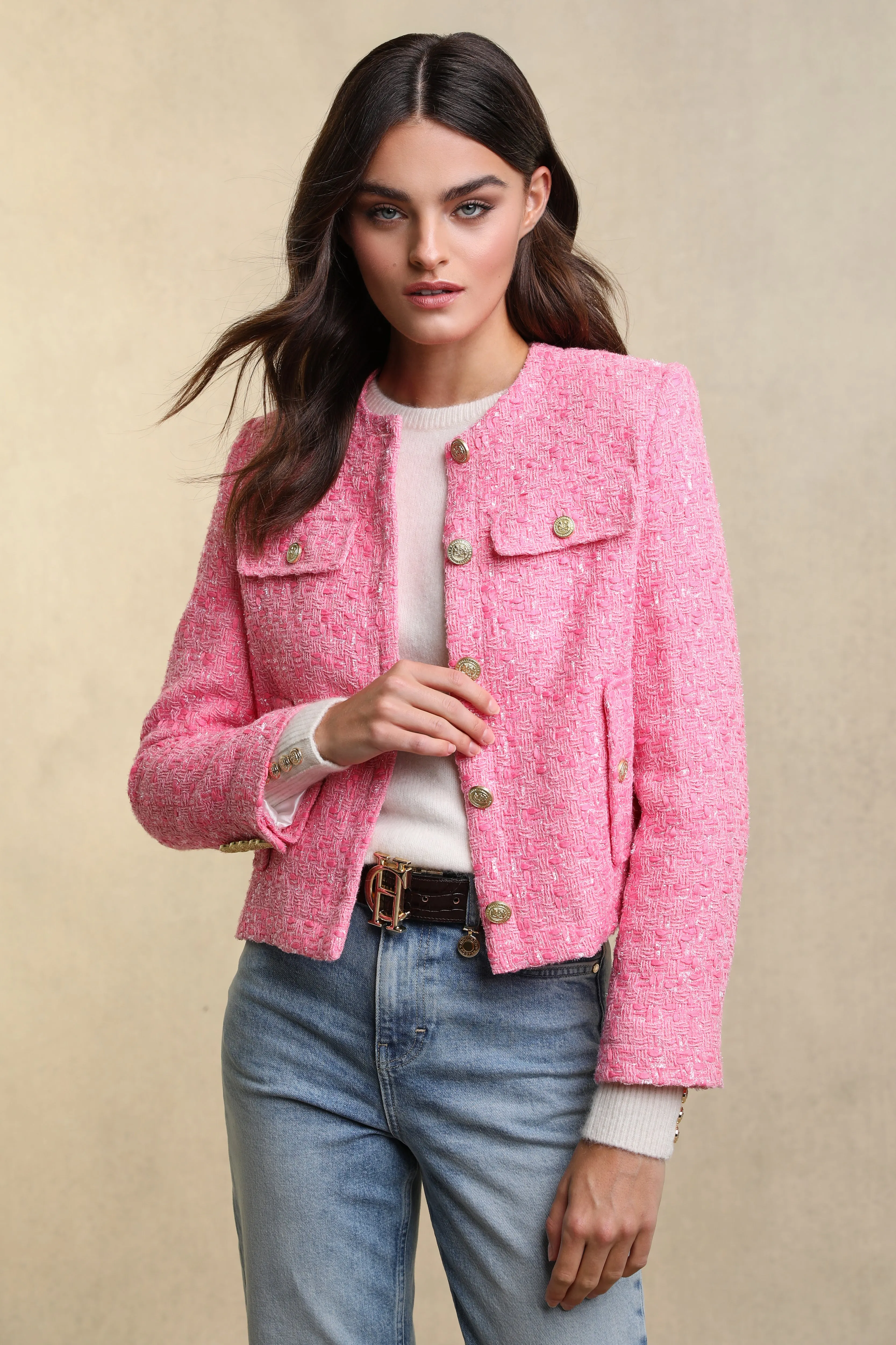 Chelsea Jacket (Pop Pink Boucle)