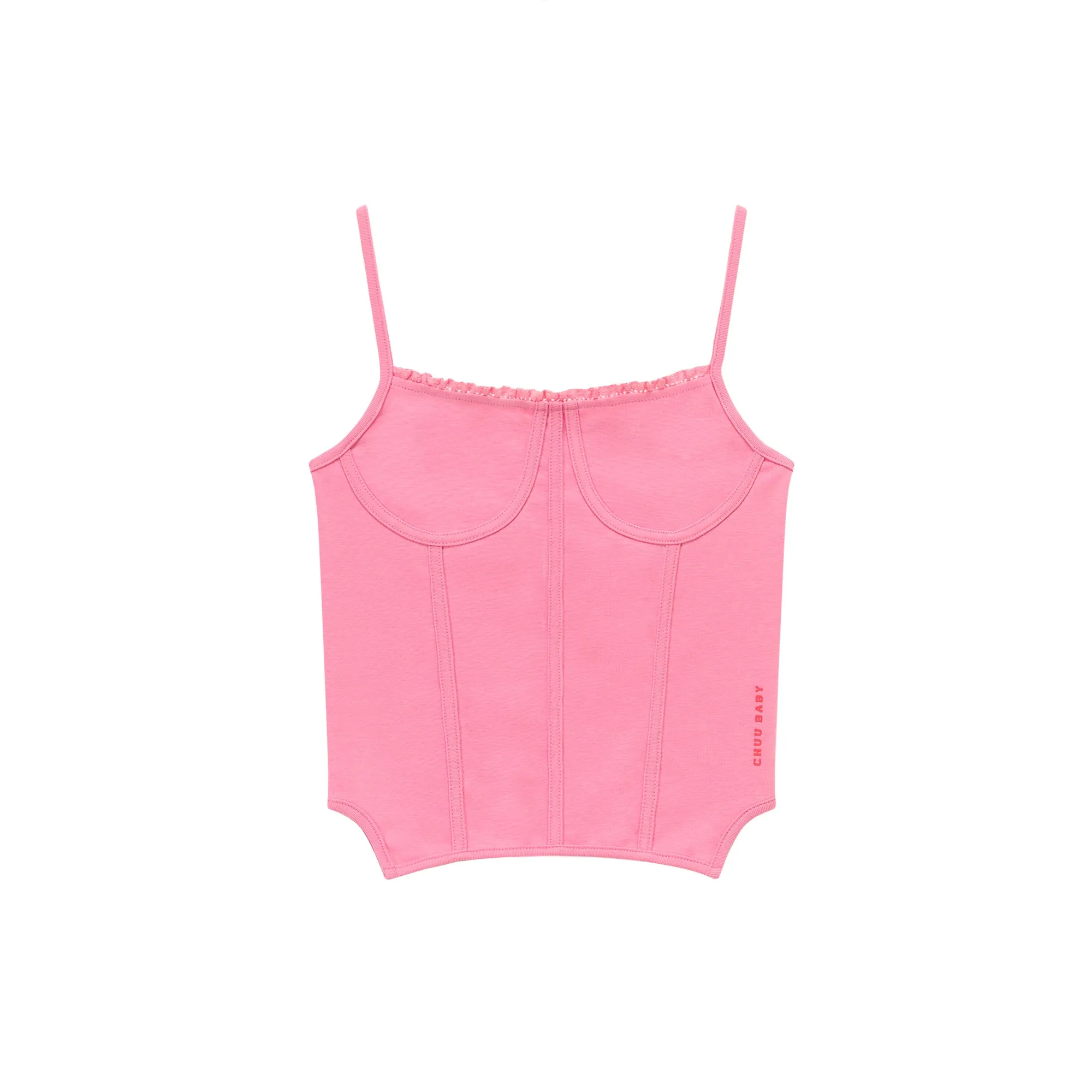 Color Bustier Slim Sleeveless Top