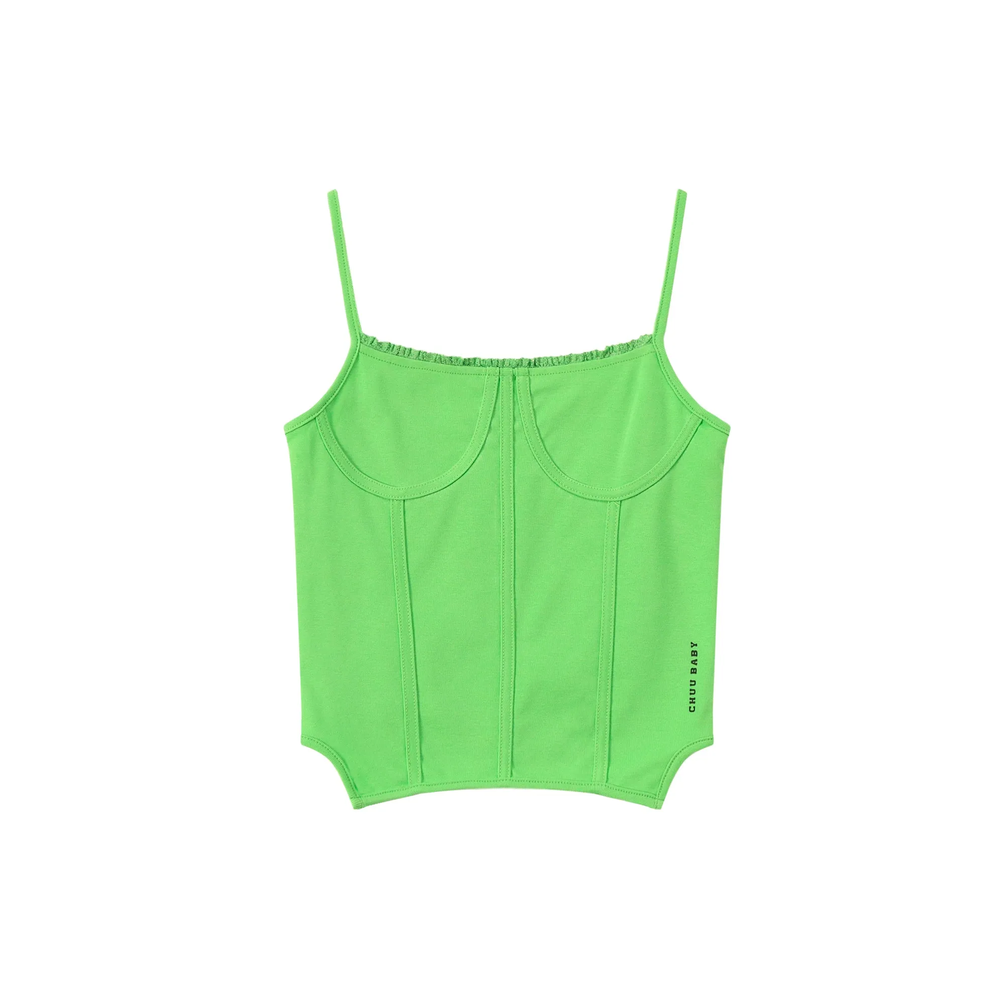 Color Bustier Slim Sleeveless Top