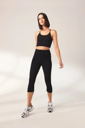 Curve Cropped Lightweight Leggings - Black