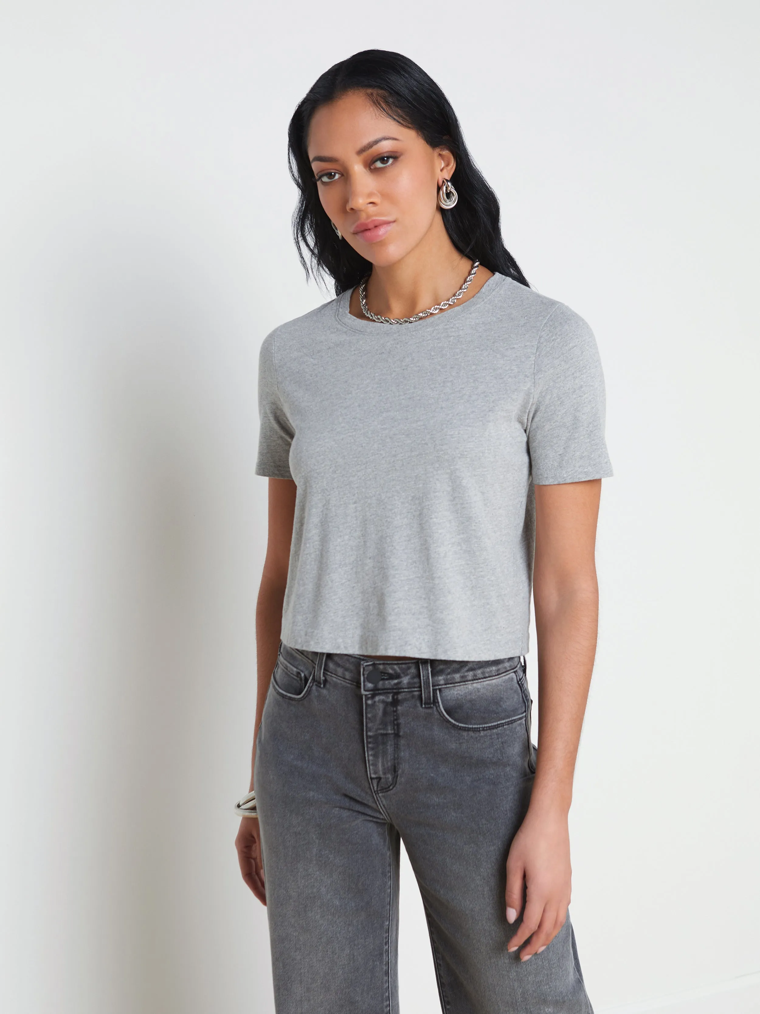 Donna Cotton Cropped Tee