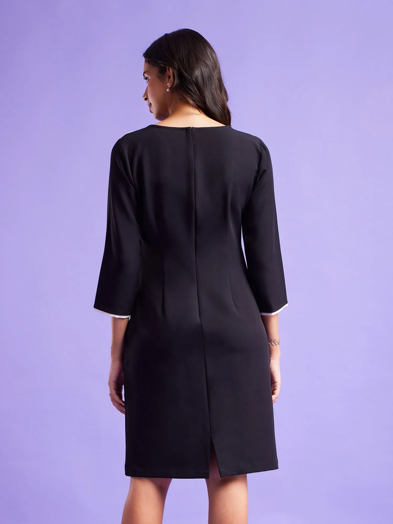 Drape Shift Dress - Black