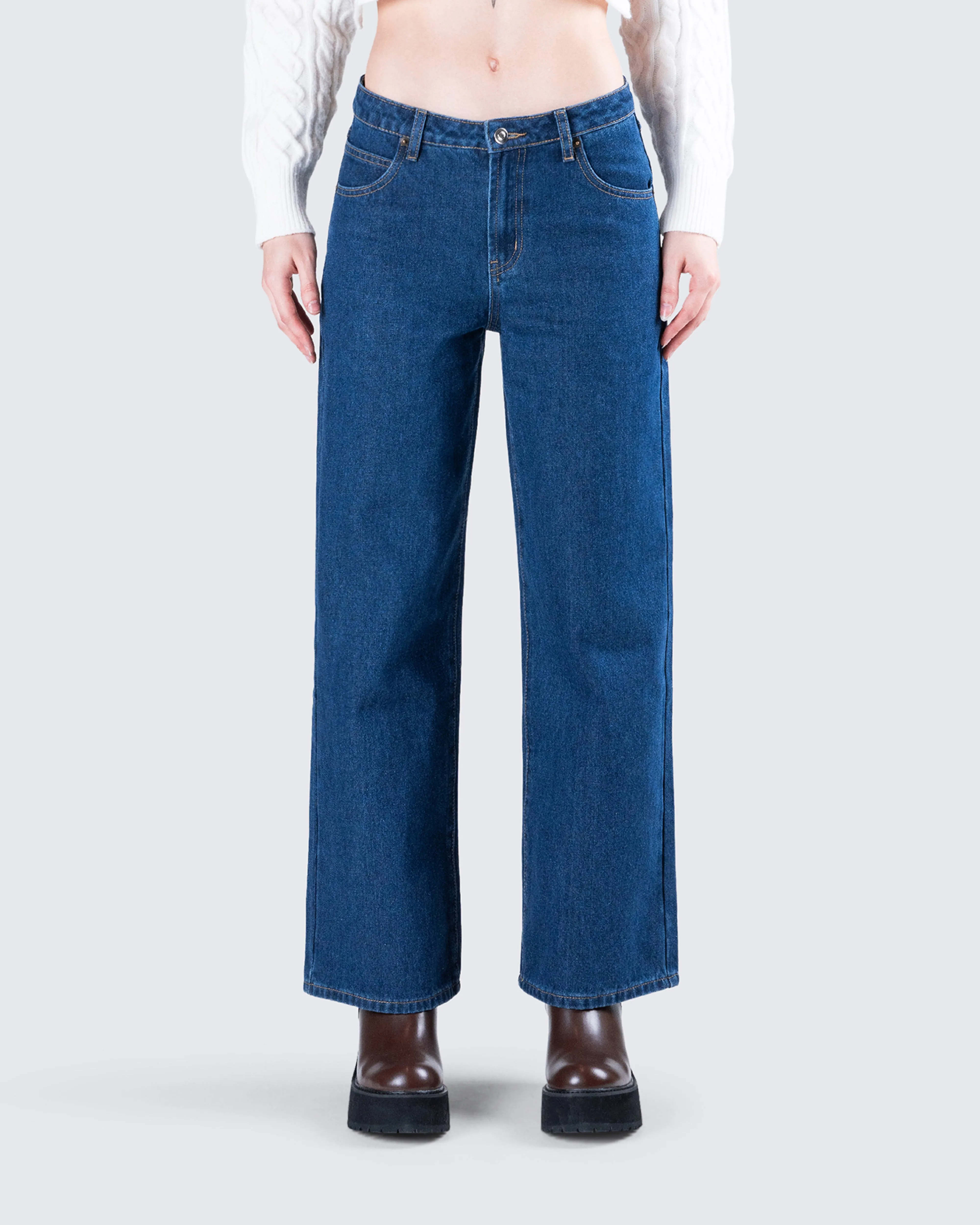 Dulcie Blue Denim Wide Leg Jean