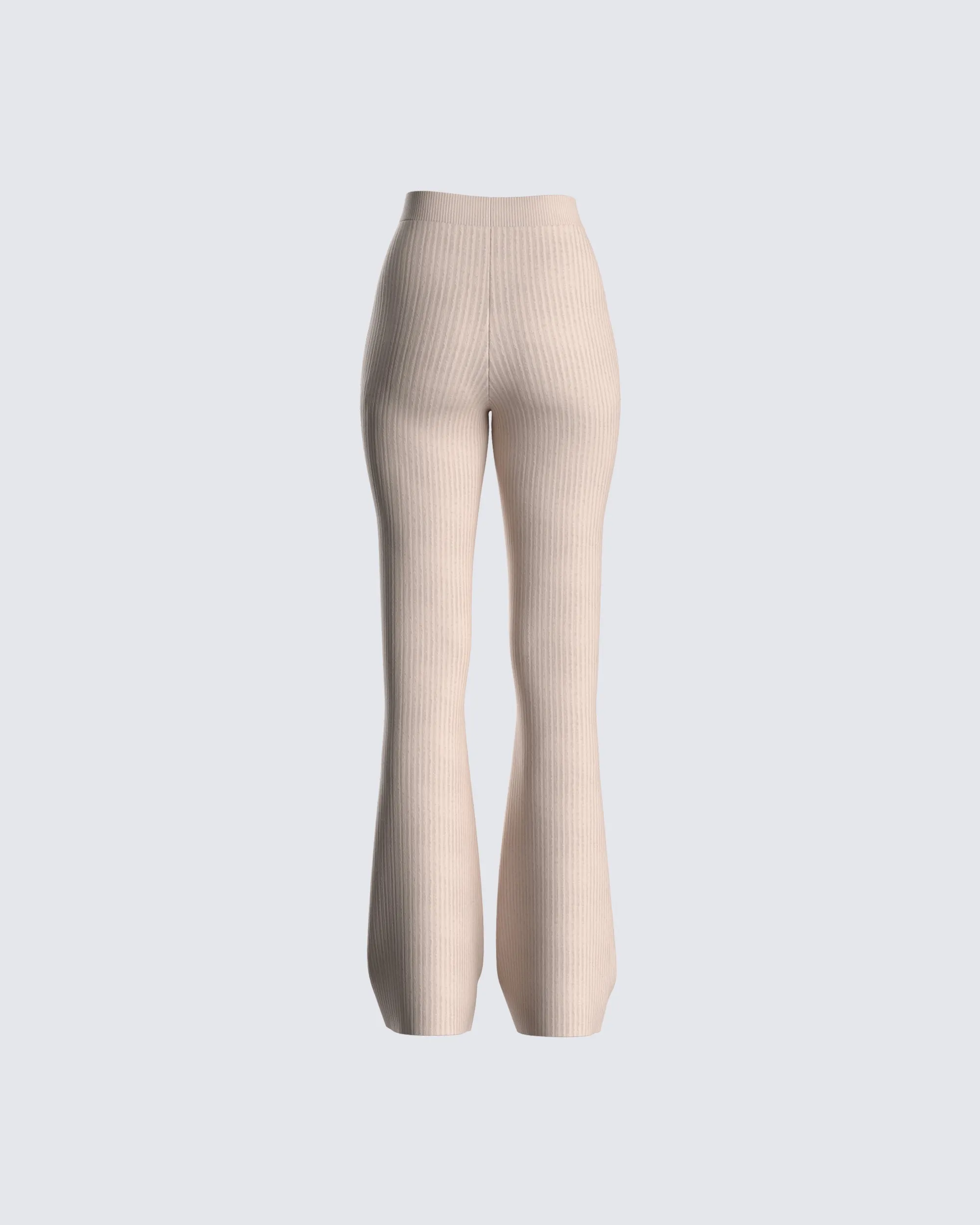 Elsie Taupe Ribbed Pant