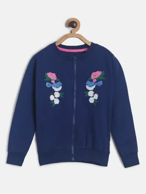 Girls Navy Blue Embodied Sweatshirt