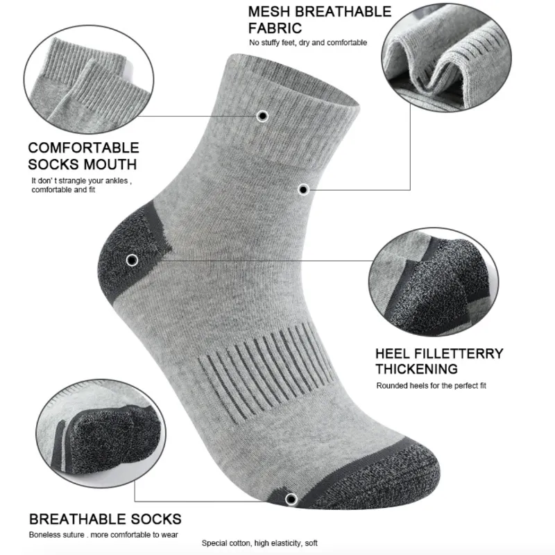 GRW Unisex Socks Breathable Comfortable Stretchable Thick Heel Ankle Socks