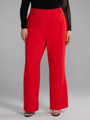 High Rise Flare Leg Suit Pants