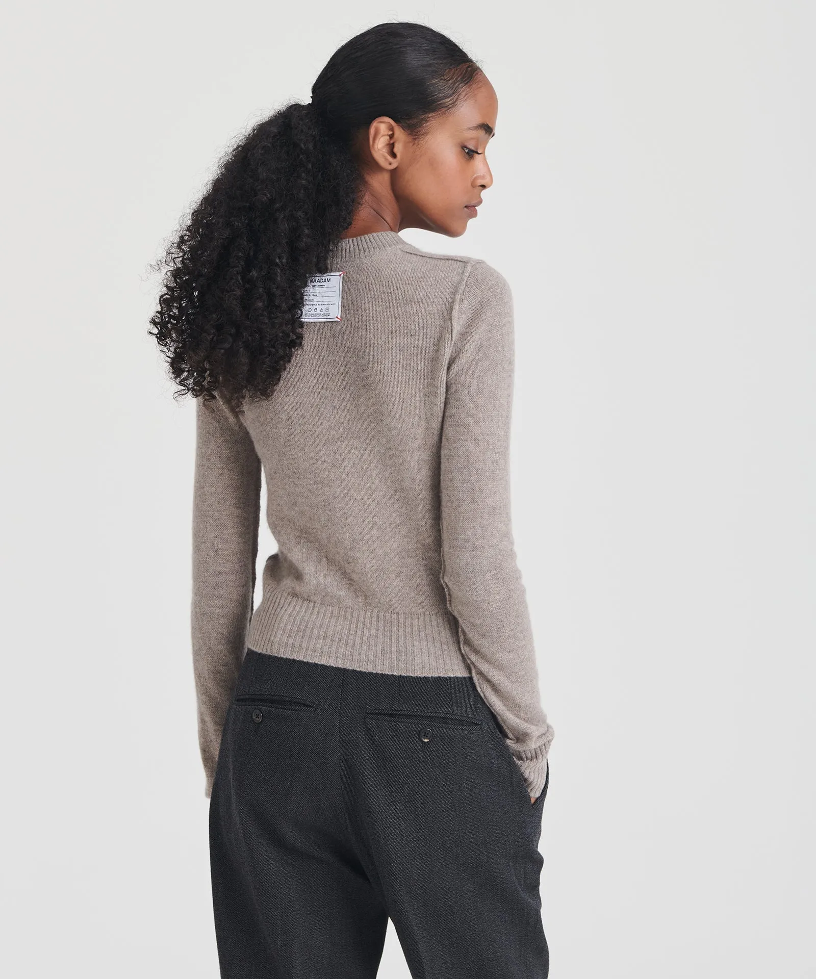 Lightweight Reversible Cropped Crewneck Sweater