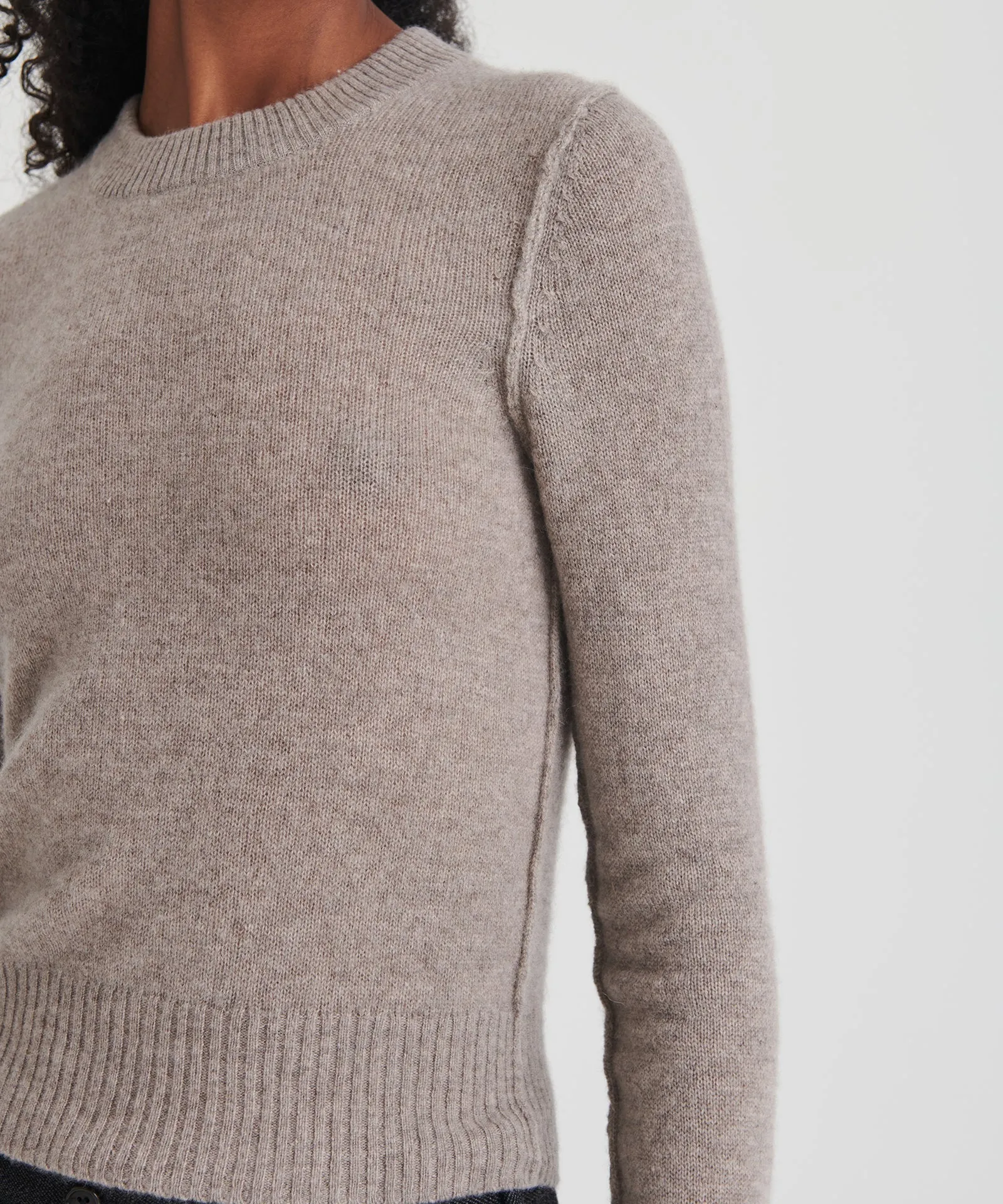 Lightweight Reversible Cropped Crewneck Sweater