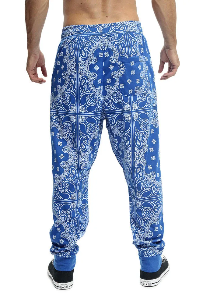 Men's Grid Bandana French Terry Jogger Pants