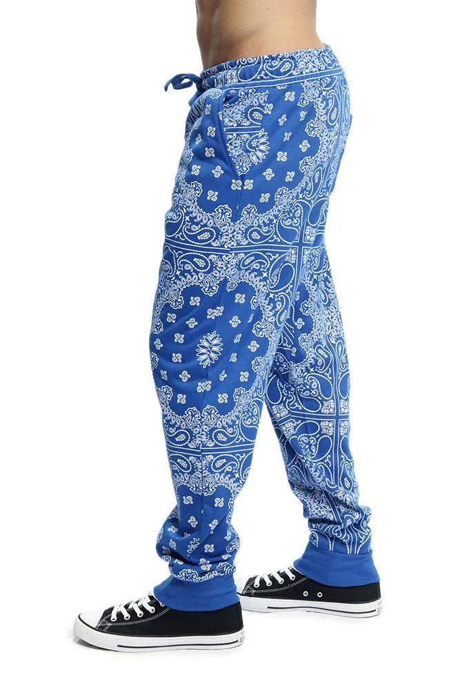 Men's Grid Bandana French Terry Jogger Pants