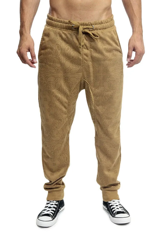 Men's Grid Bandana French Terry Jogger Pants