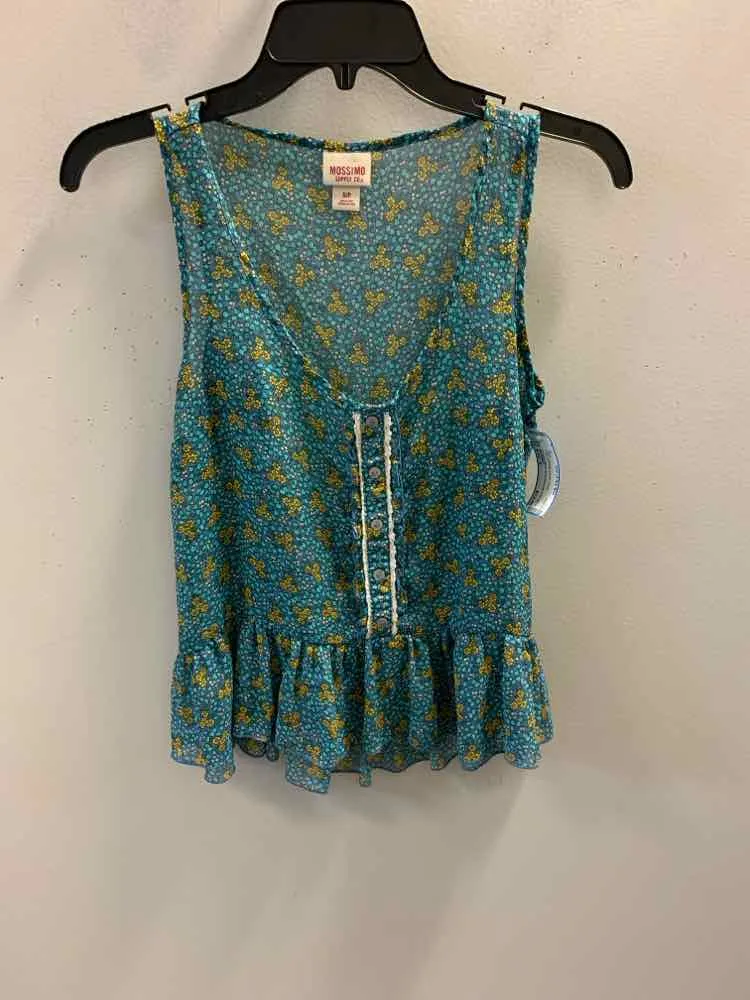 MOSSIMO Tops Size S GRN/BLU/YLW Floral TOP