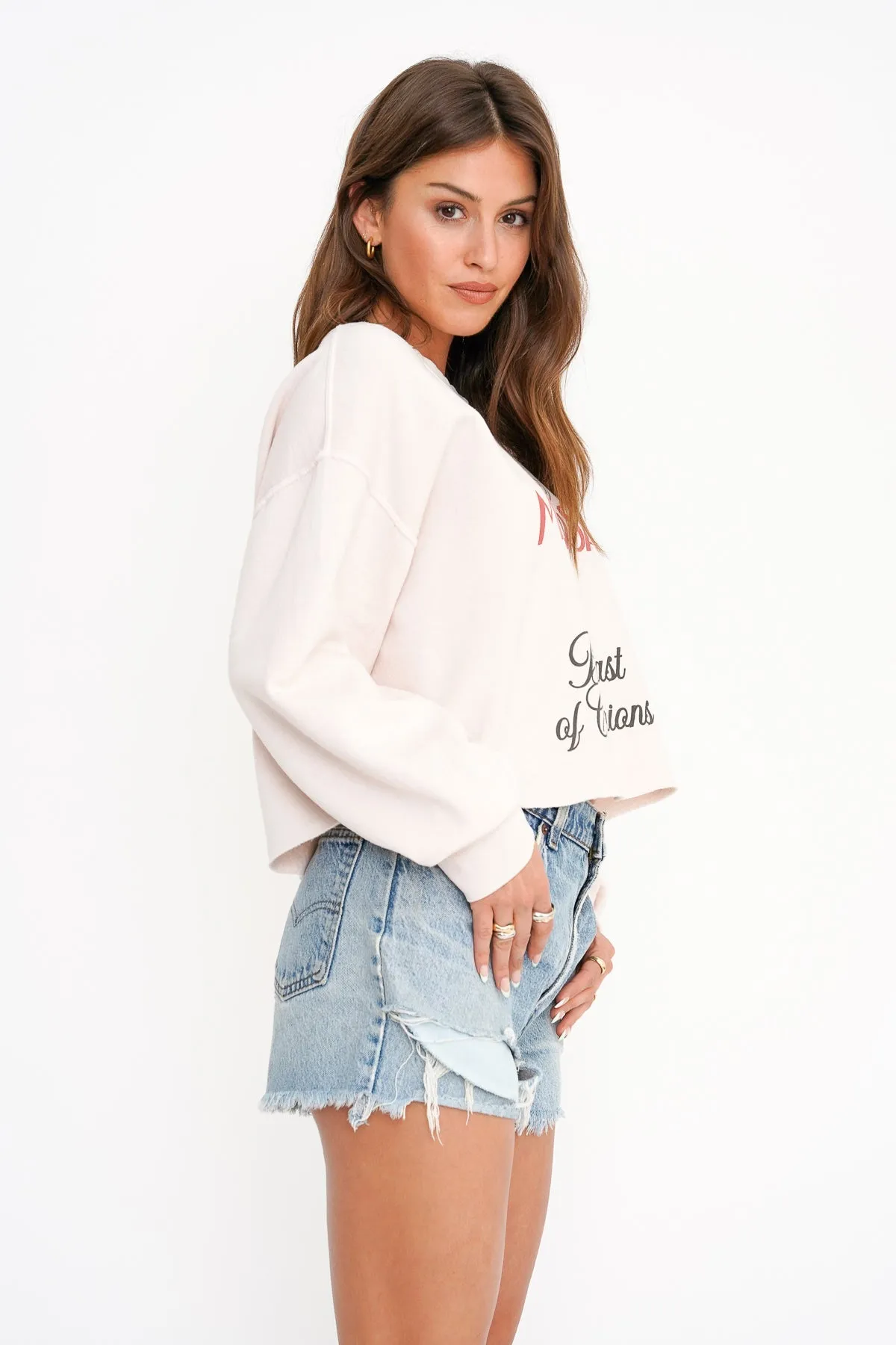 Project Social Tee Breakfast of Champions Cropped Sweatshirt