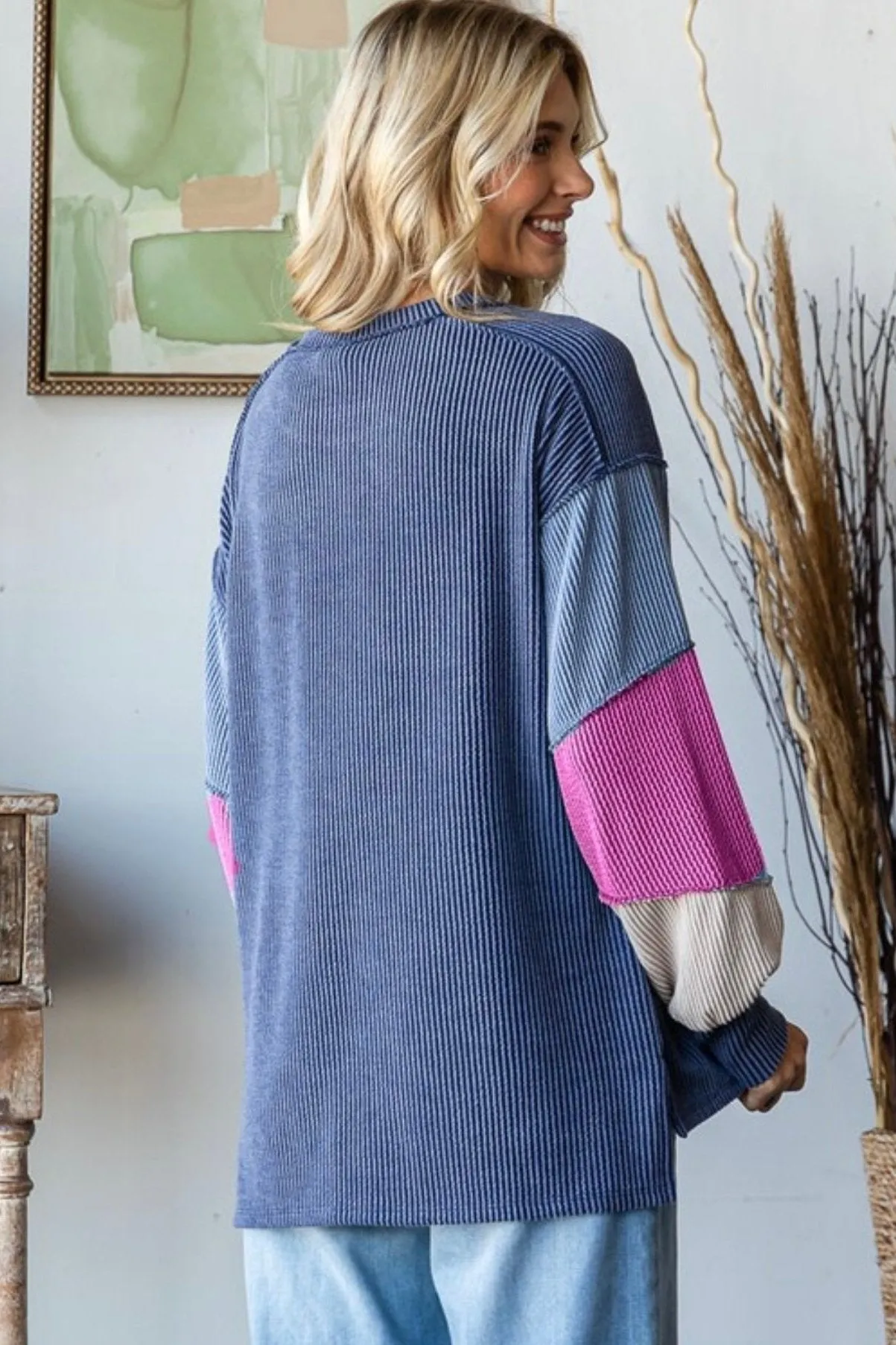 Ribbed Colorblock Sleeve Tops - 2 Colors!