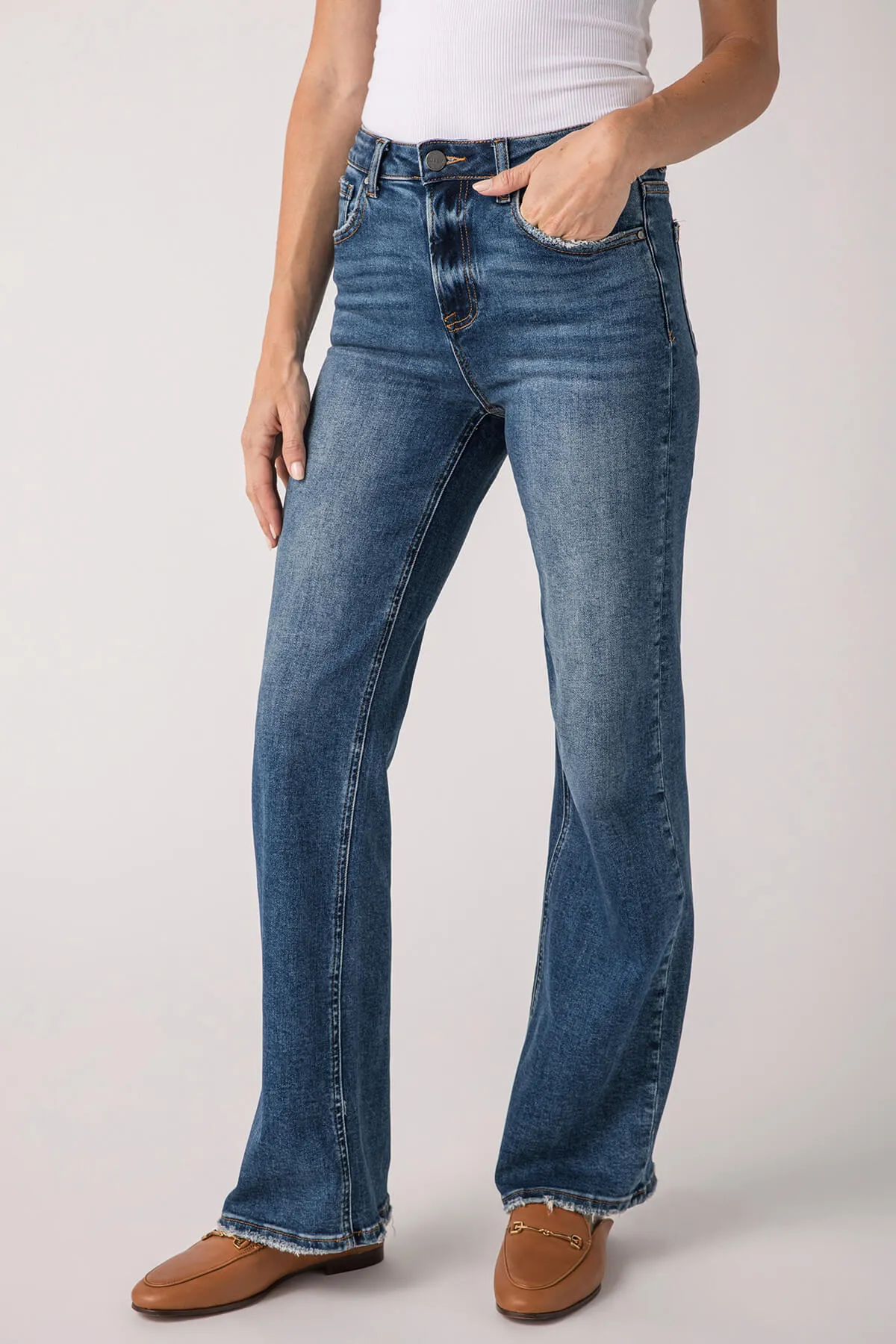 Risen Mila High Rise Full Length Straight Leg Jeans