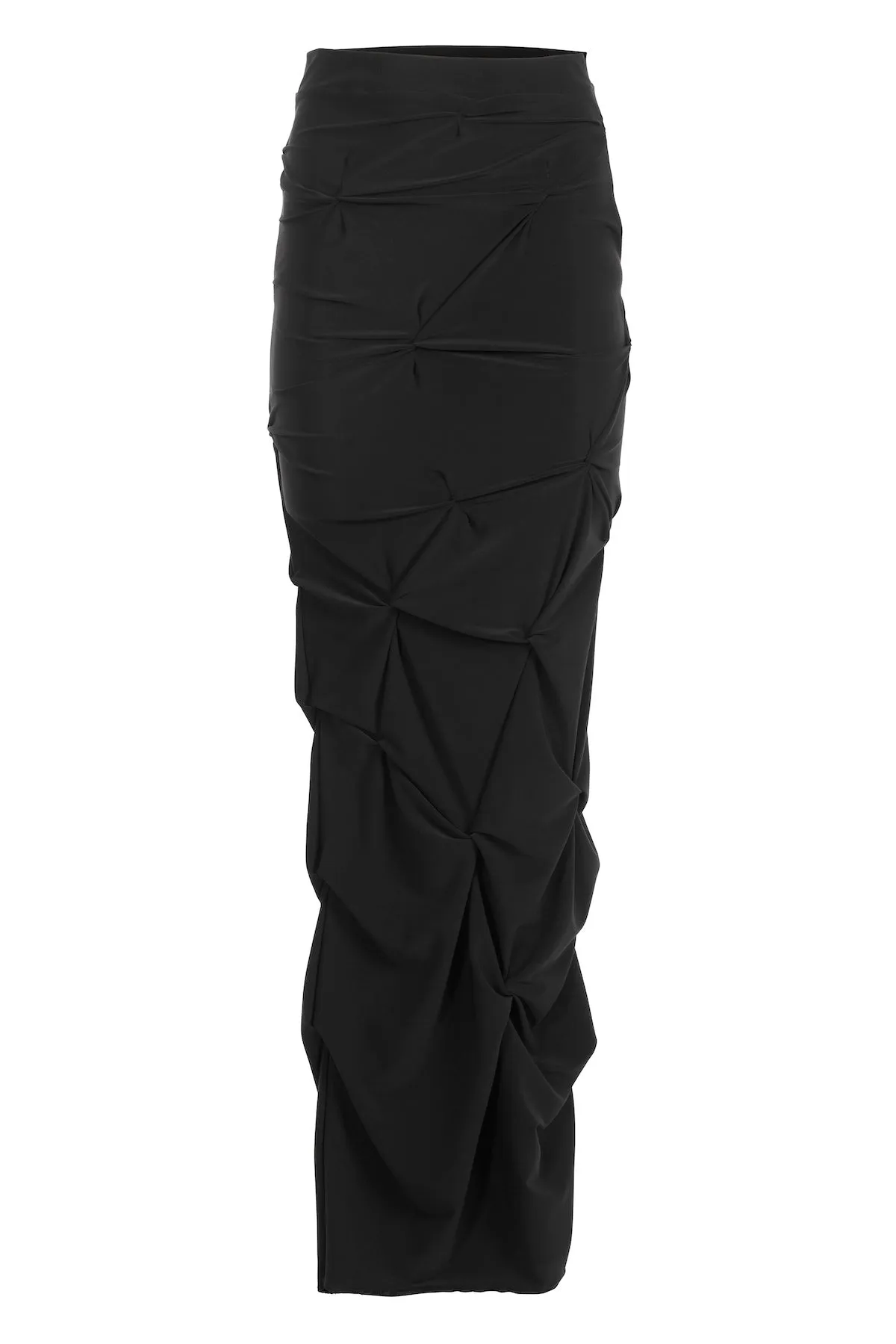 Shirred & Ruched Knit Maxi Skirt-Tube Dress