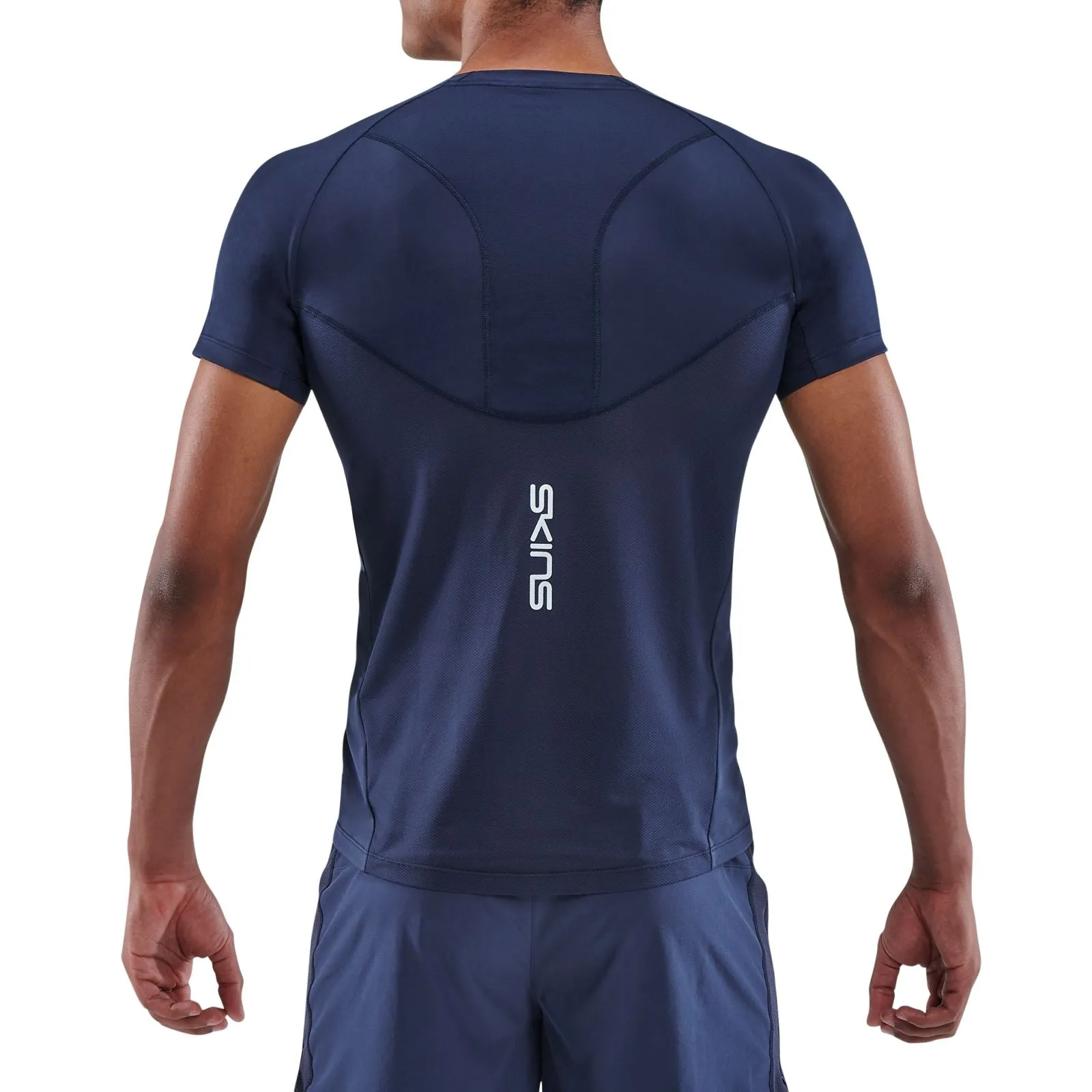 SKINS SERIES-3 MEN'S SHORT SLEEVE ACTIVE TOP NAVY BLUE