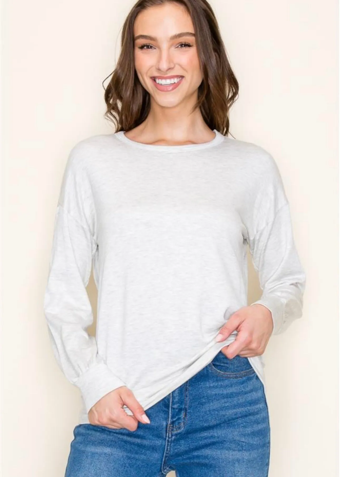 Soft Lightweight Long Sleeve Basic Tops - 2 Colors!