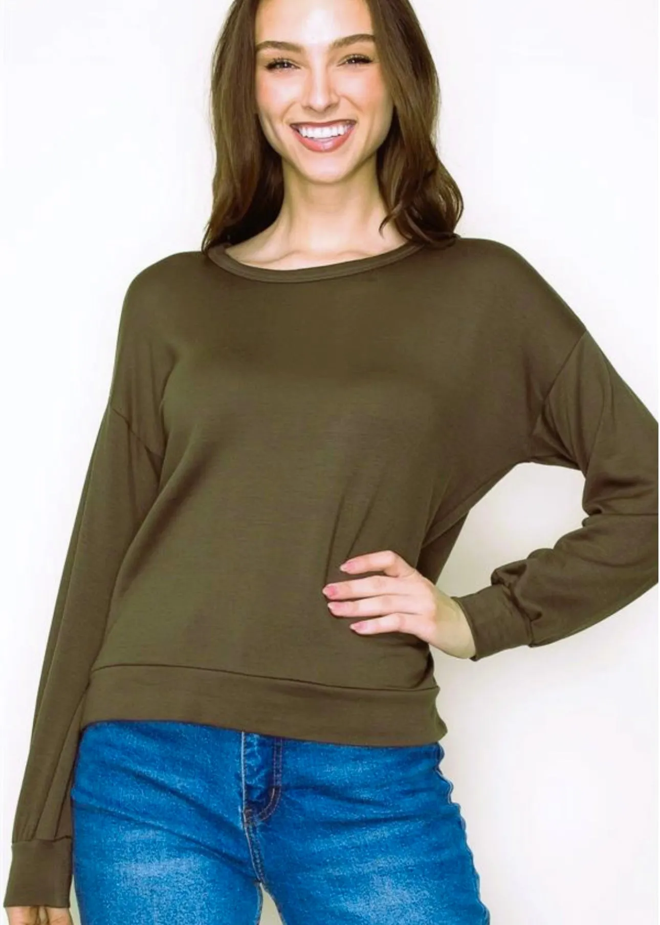 Soft Lightweight Long Sleeve Basic Tops - 2 Colors!