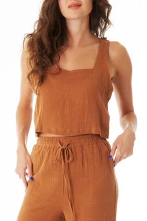 stacia crop - brown