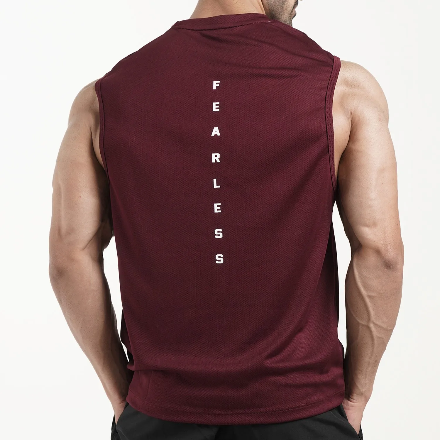 Tf-Maroon Fearless Sleeveless Top