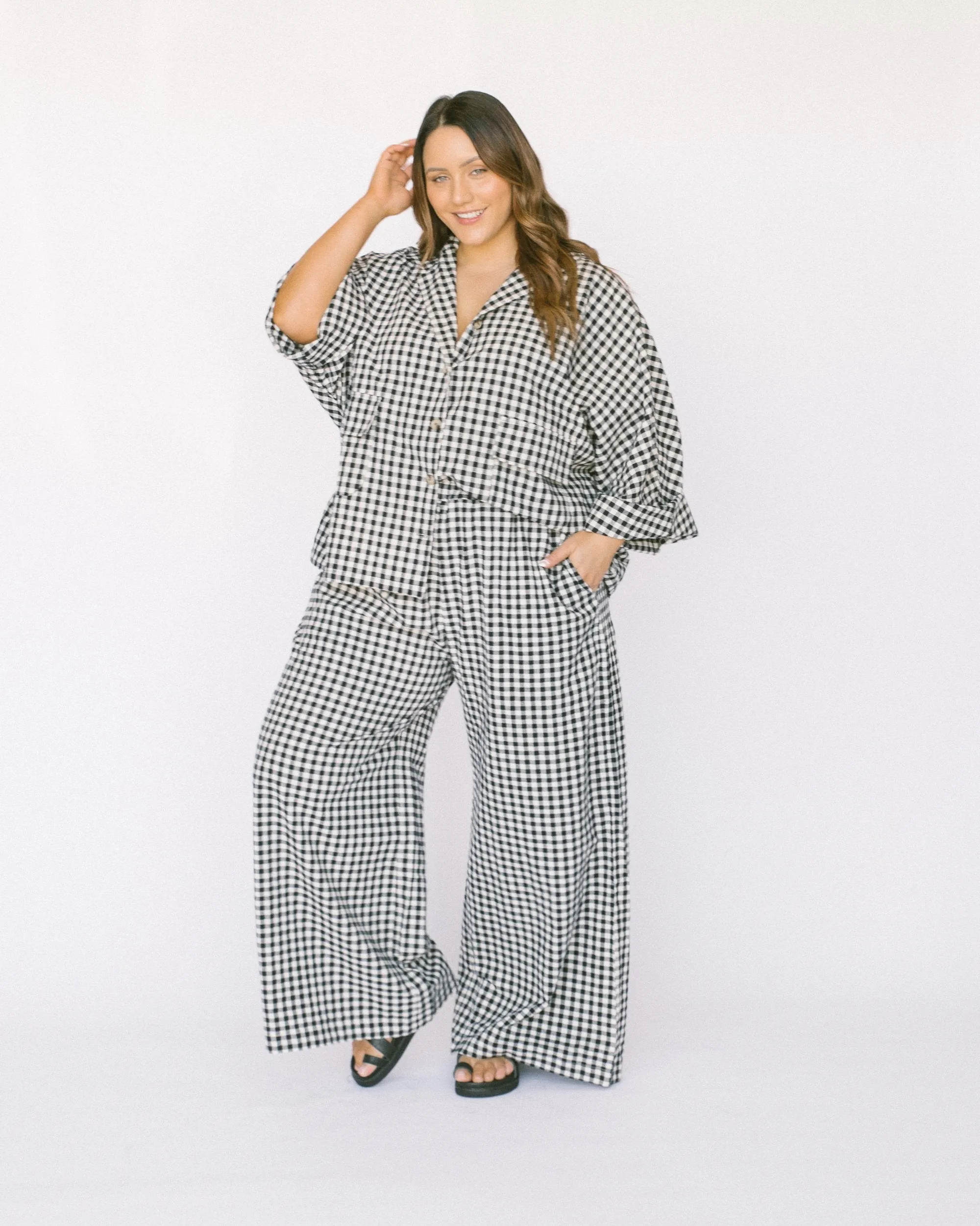 Women's Lounge Pants | Black Gingham