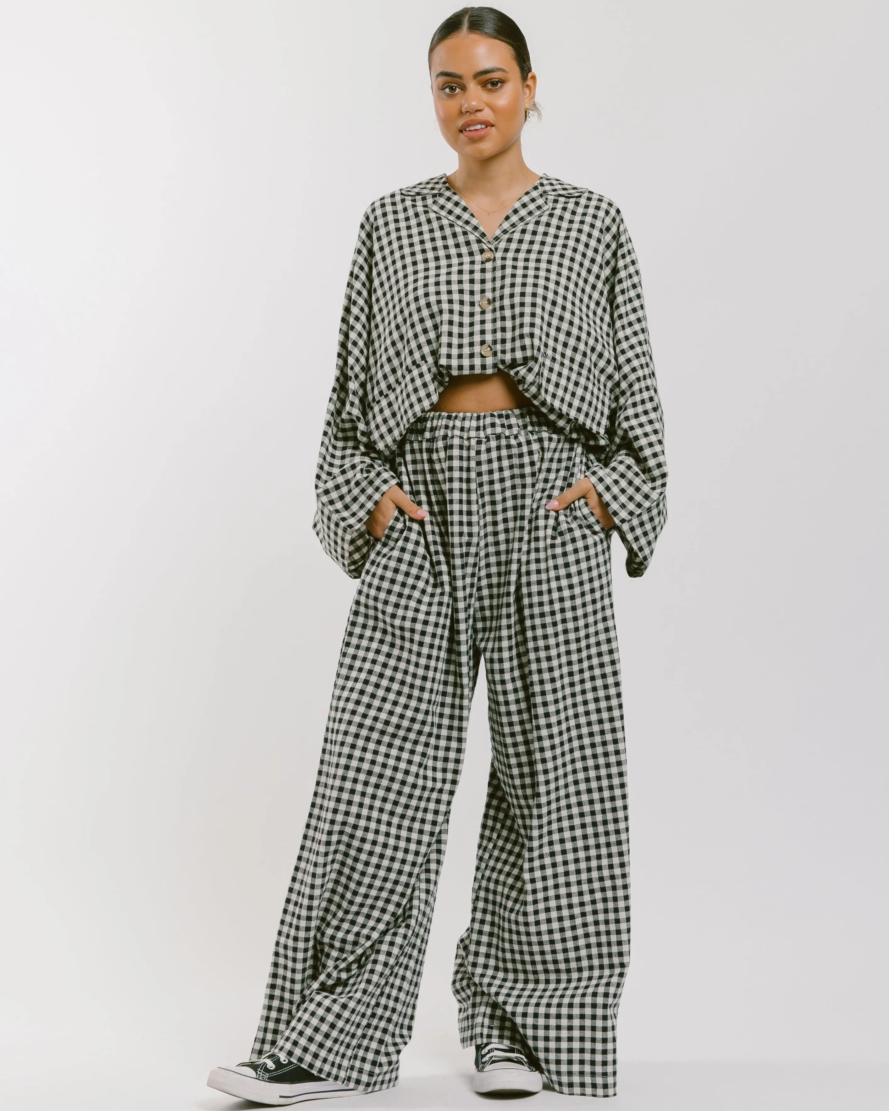 Women's Lounge Pants | Black Gingham